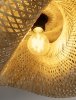 Lampa wisząca bambusowa pleciona kolor naturalny owalna boho rystykalna industrialna nad stół do salonu sypialni NULVERO LE45365 Luces Exclusivas
